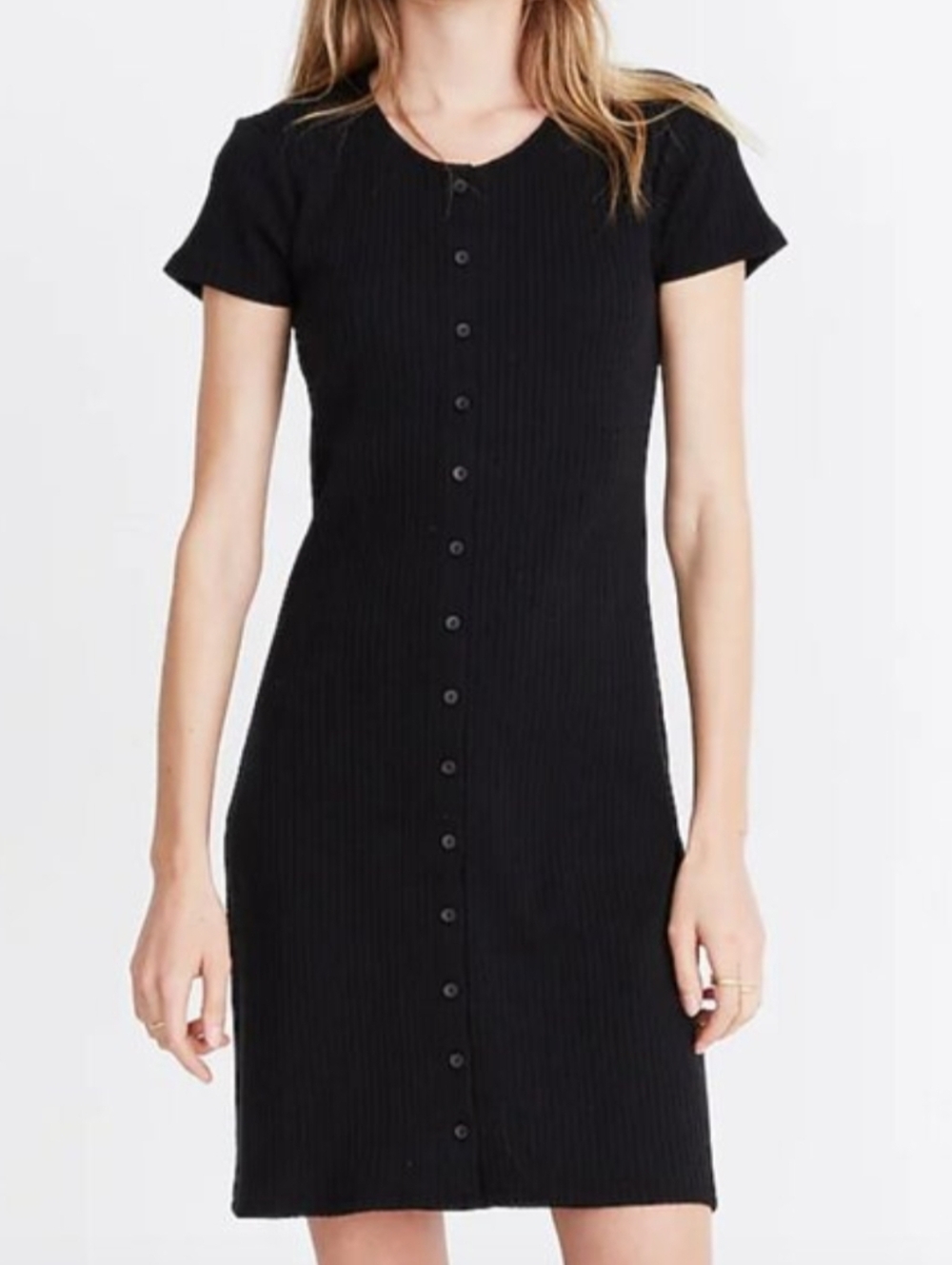Black Ribbed Bodycon Dress